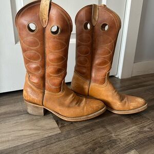 Vintage Wild Country Leather Western Cowboy Boots – Round Toe – Size 12
